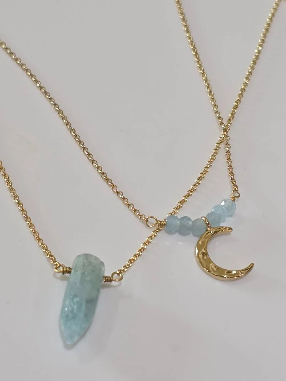 Luna Norte Amazonite Moon 14k Gold Plated Brass 18